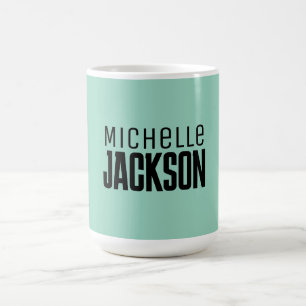 Minimalistiskt enkelt modernt ditt namnmeddelande kaffemugg