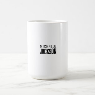 Minimalistiskt enkelt modernt ditt namnmeddelande kaffemugg