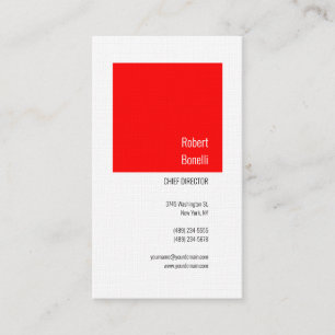 Minimalistiskt enkelt, modernt Linen Red White Visitkort