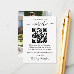 Minimalistiskt enkelt QR-foto på Bröllop webbplats Tilläggskort