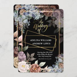 Minimalistiskt enkelt Ro, Guld Ram Bröllop Inbjudningar