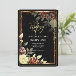 Minimalistiskt enkelt Ro, Guld Ram Bröllop Inbjudningar