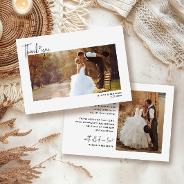 Minimalistiskt enkelt skript med Heart Bröllop Pho Tack Kort