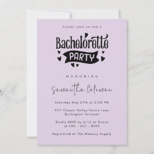 Minimalistiskt enkelt skript Modern Bachelorette P Inbjudningar