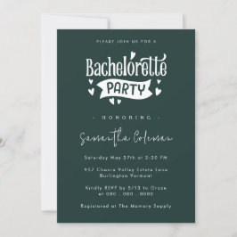 Minimalistiskt enkelt skript Modern Bachelorette P Inbjudningar