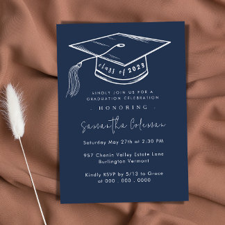 Minimalistiskt enkelt skript | Modern Studentfest Inbjudningar