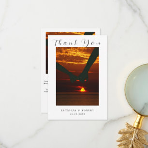 Minimalistiskt, enkelt skript, nygifta Bröllop-fot Tack Kort