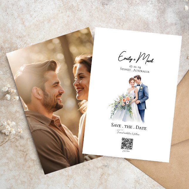 Minimalistiskt enkelt skript - Spara datum med fot Inbjudningar (Skapare uppladdad)