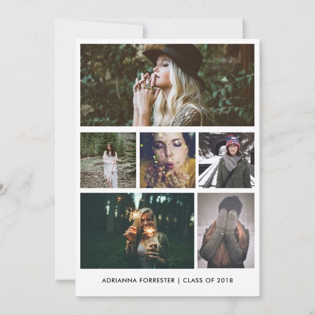 Minimalistiskt enkelt Student sex foto Inbjudningar (Framsida)