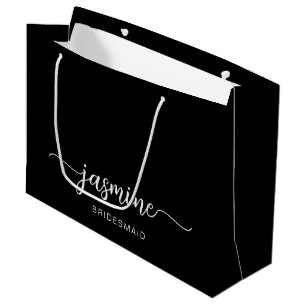 Minimalistiskt enkelt svart monogram Girly-skript