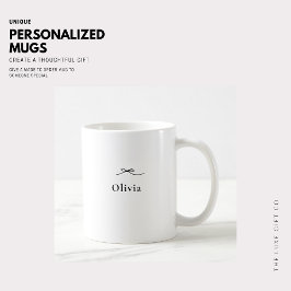 Minimalistiskt, enkelt svart och vitt bläddringsmo kaffemugg