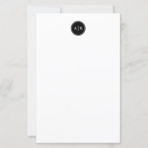 Minimalistiskt enkelt svartvit monogrampapper