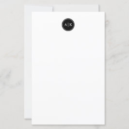 Minimalistiskt enkelt svartvit monogrampapper