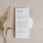 Minimalistiskt enkelt teckensnittsbröllop-menykort meny<br><div class="desc">Det här anpassningsbara bröllopsmenykortet är utformat för att samordna med vår minimalistiska All In One Collection och har en ren och enkel layout med enkelt teckensnitt. Om du vill göra en mer avancerad anpassning av den här designen, t.ex. ändra layout, teckensnitt eller storlek text, klickar du på knappen "CUSTOMIZE" ovan....</div>