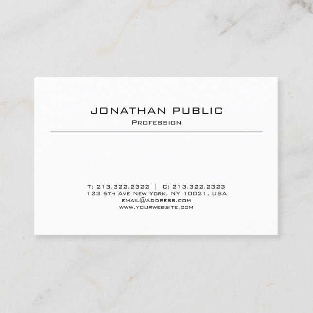 Minimalistiskt enkelt Trendig för modern Elegant Visitkort (Framsida)