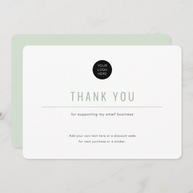 Minimalistiskt - enkelt visitkort tack kort (Fram/baksida)