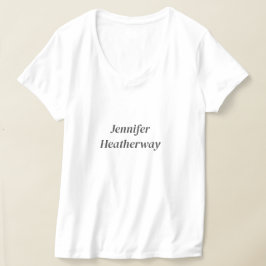 Minimalistiskt enkelt, vitt eget namn t shirt