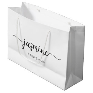 Minimalistiskt enkelt vitt monogram giftigt skript