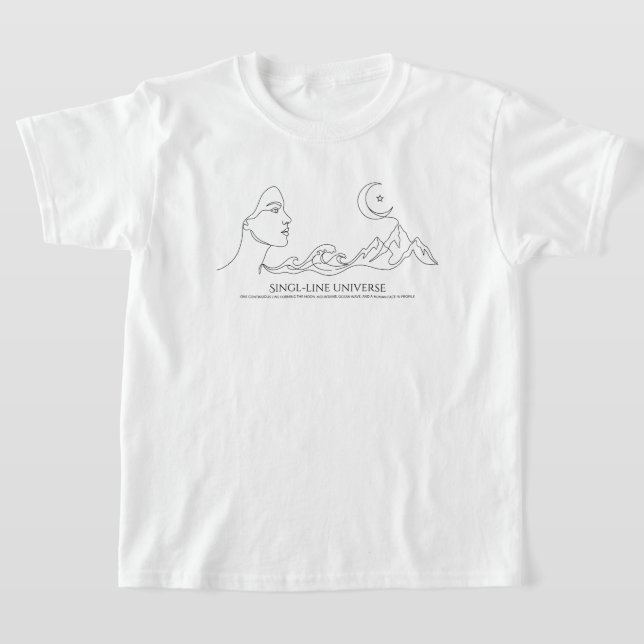 Minimalistiskt enradigt konsttryck t shirt (Laydown)