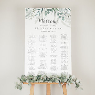 Minimalistiskt Eucalyptus Alfabetiskt sittningssch Poster