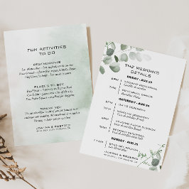 Minimalistiskt eukalyptus Bröllop-inkvarterskort Inbjudningar