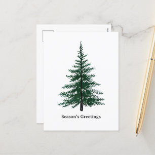 Minimalistiskt Evergreen Träd-design - enkel handr Helg Vykort