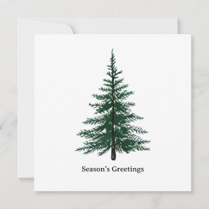 Minimalistiskt Evergreen Träd-design - enkel handr Tack Kort