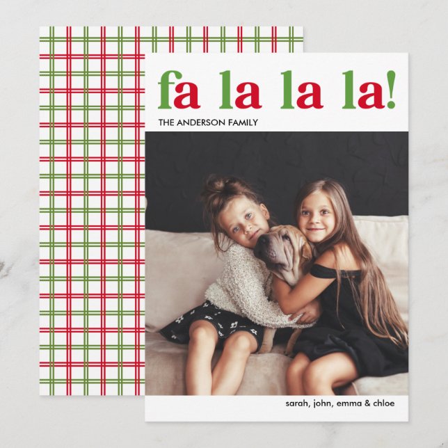 Minimalistiskt Fa La Julfotkort Inbjudningar (Fram/baksida)