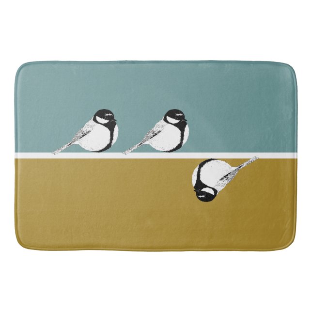 Minimalistiskt fåglars konstruktionsmat badrumsmatta (Framsidan)