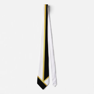 Minimalistiskt falskt guld svart vitt slips