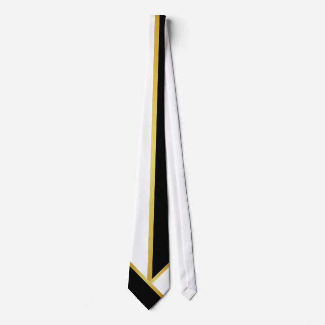 Minimalistiskt falskt guld svart vitt slips (Framsida)