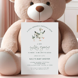 Minimalistiskt Fånig Goose Baby Shower Inbjudningar