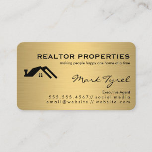 Minimalistiskt Faux Guld-metallisk / Real Gods Age Visitkort