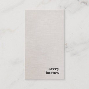 Minimalistiskt Faux Linen enkel modern Visitkort