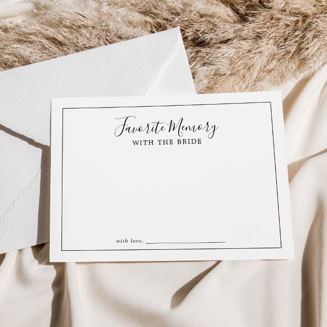 Minimalistiskt favoritminne med brickspel rådkort (Minimalist Favorite Memory With The Bride Game Advice Card)