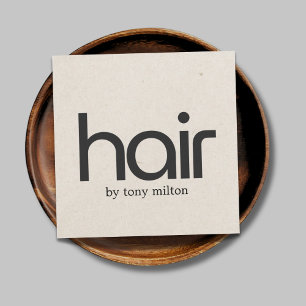 Minimalistiskt fet bege Natural Black Hair Salon Fyrkantigt Visitkort