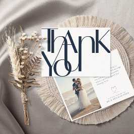 Minimalistiskt, fet, blått tackkort tack kort