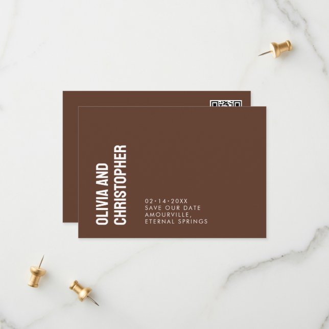 Minimalistiskt fet Spara datumet med QR-kod (Fram/Back In Situ)