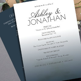 Minimalistiskt fet text, högdagrar Bröllop Program