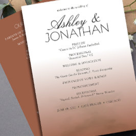 Minimalistiskt fet text, högdagrar Bröllop Program