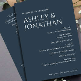 Minimalistiskt fet text, högdagrar Bröllop Program