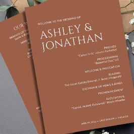 Minimalistiskt fet text, högdagrar Bröllop Program