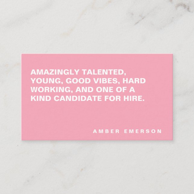 Minimalistiskt, fetstiskt stort citattecken visitkort (Framsida)