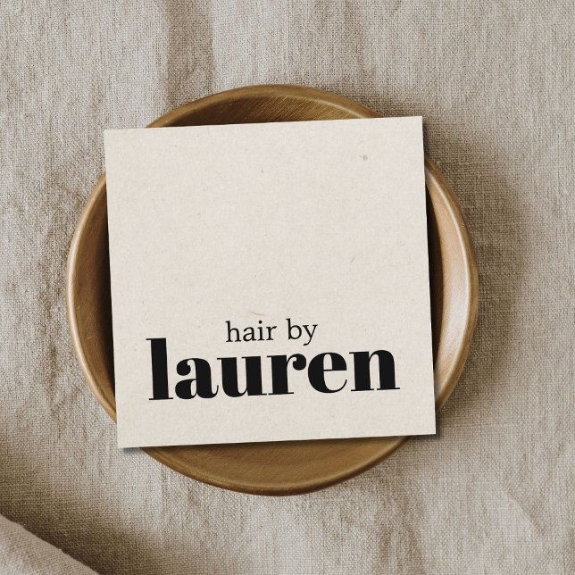 Minimalistiskt, fetstiskt, svart hårsalt fyrkantigt visitkort (Skapare uppladdad)