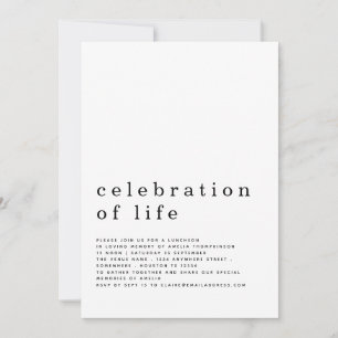 Minimalistiskt Firande i Life Luncheon Inbjudningar