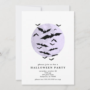 Minimalistiskt Fladdermus Full Moon Halloween fest Inbjudningar