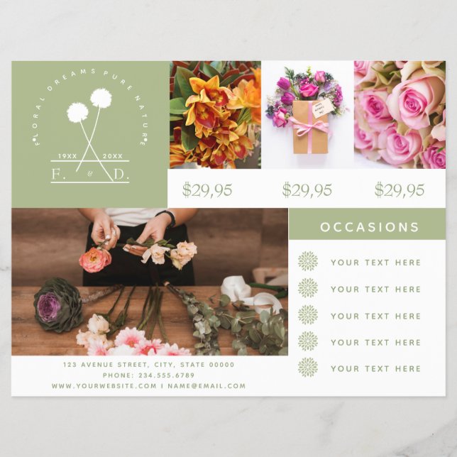Minimalistiskt Florist Business Photo Reklamblad (Framsidan)