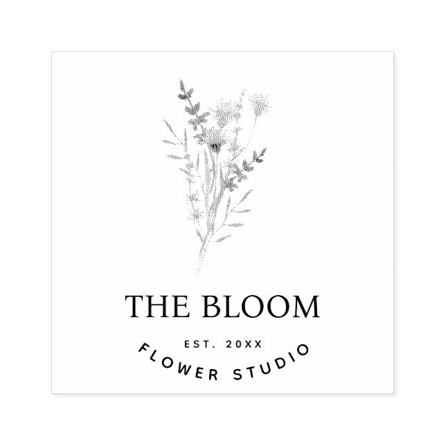 Minimalistiskt floristiskt blomma stämpel (Tryck)