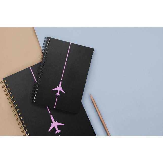 Minimalistiskt flygplan för Rosa inom luftfarten Anteckningsbok (Skapare uppladdad)