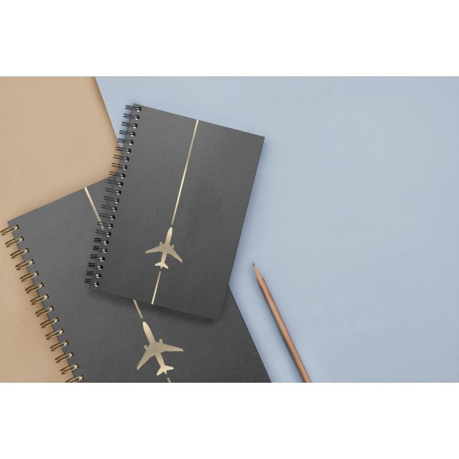 Minimalistiskt flygplan i Guld Anteckningsbok (Skapare uppladdad)